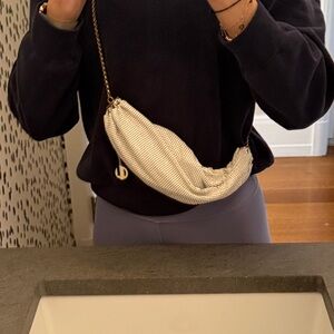 Vintage Cream Crossbody Bag with Gold Chain
